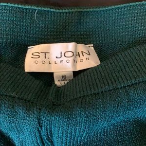 St John knit pants 16 forest green